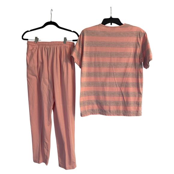 VGUC Vintage Jaclyn Smith Sport 2 Piece Lounge Set Pants/Top Peach Size Small - Picture 2 of 5